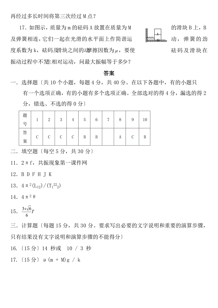 机械振动习题及答案_第4页