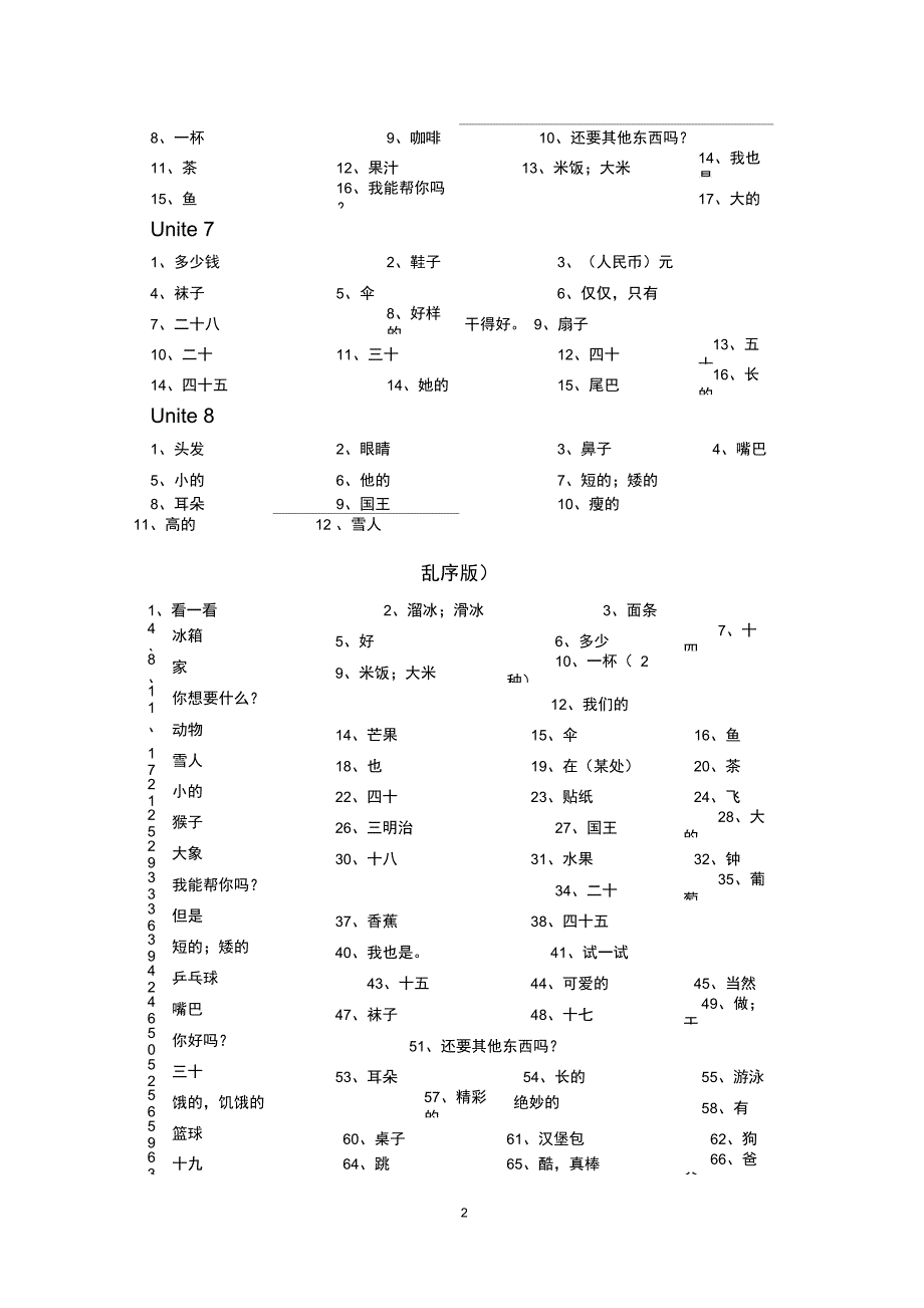 (完整版)苏教版四年级英语(上册)单词默写_第2页