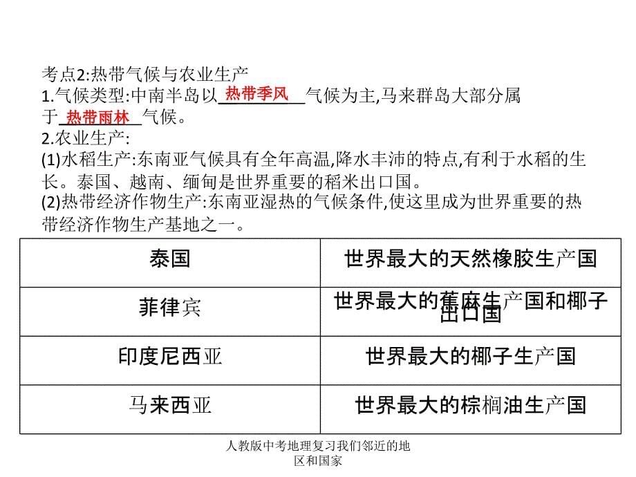 人教版中考地理复习我们邻近的地区和国家课件_第5页