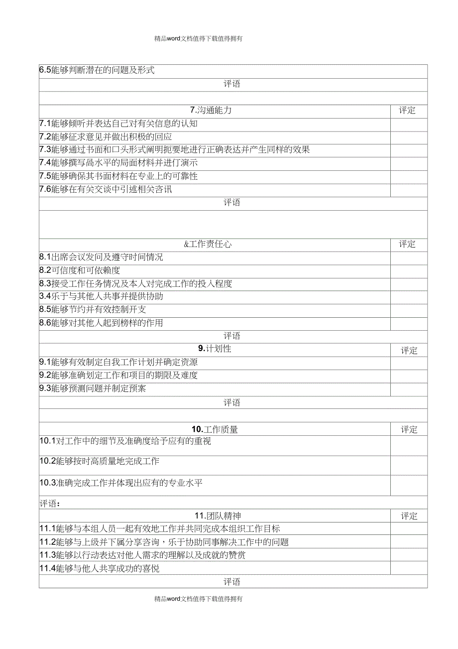 企业公司员工综合能力考核表_第3页