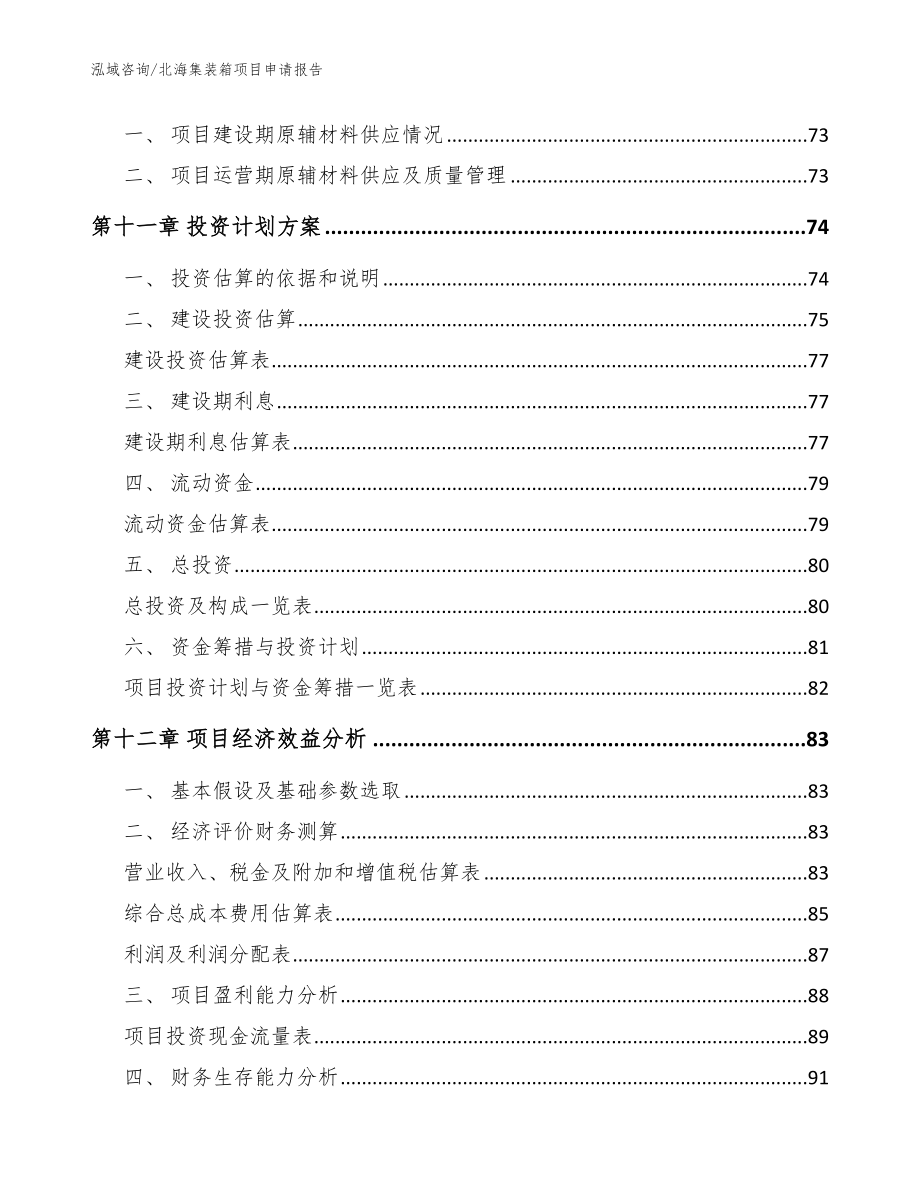 北海集装箱项目申请报告_模板参考_第4页