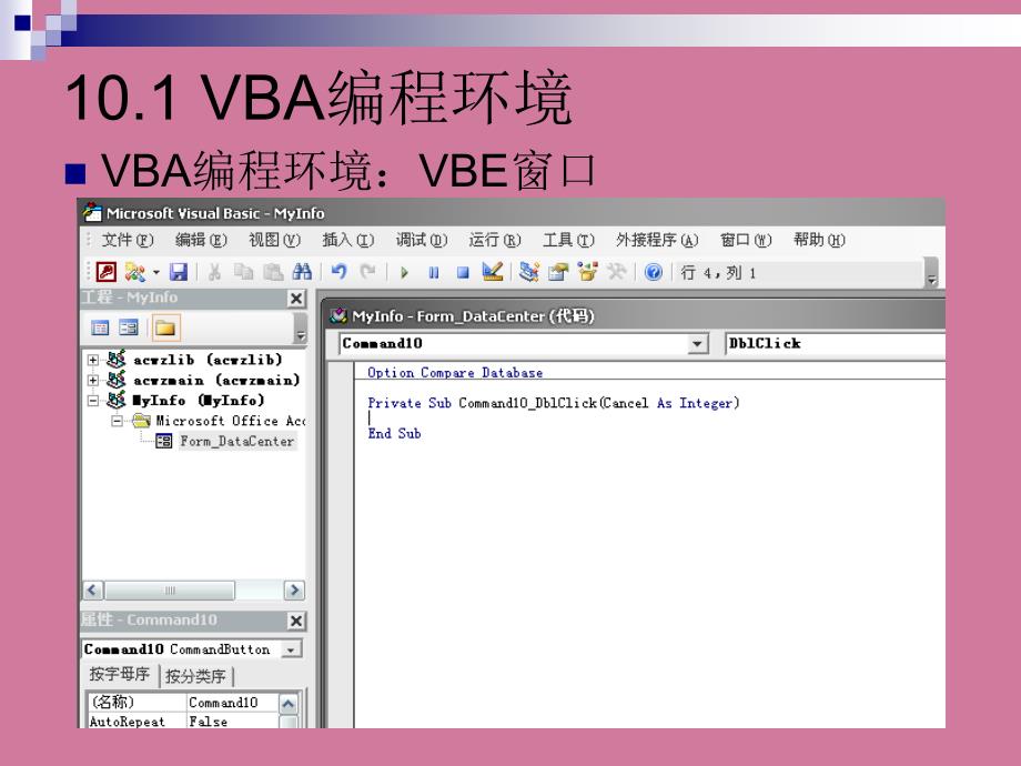 第十章VBA程序设计基础ppt课件_第4页