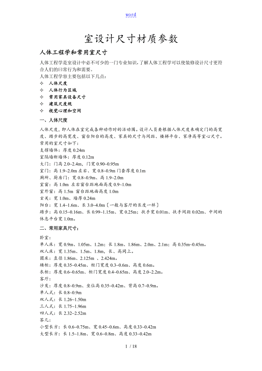 室内设计尺寸及3D材质全参数_第1页