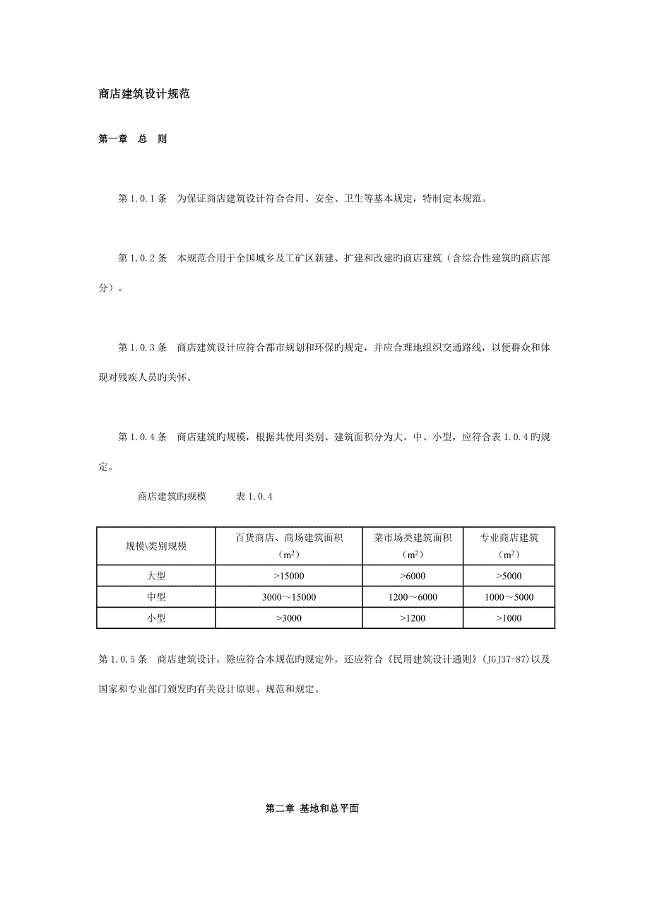 商店优质建筑设计基础规范_第1页