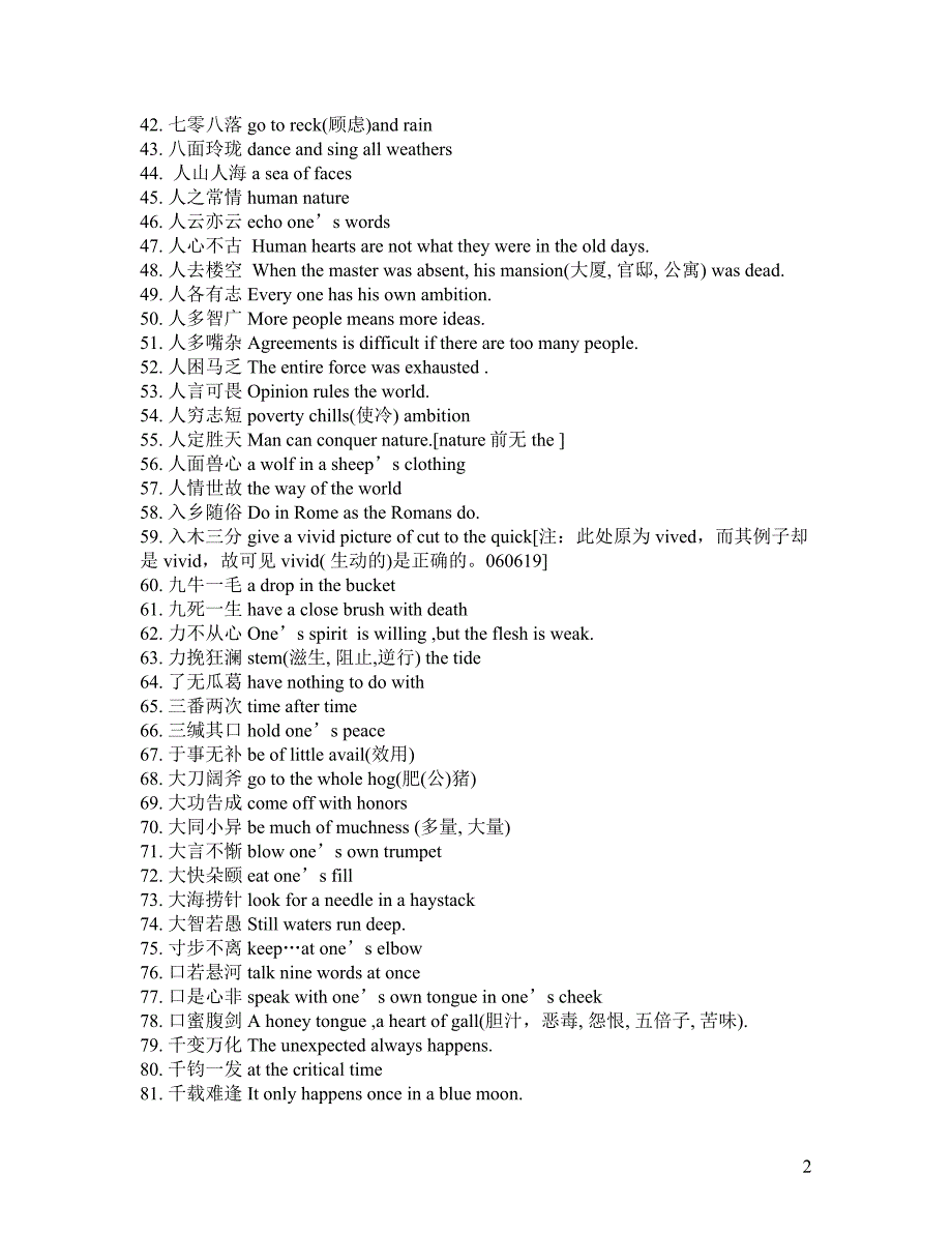 idioms(English-Chinese)中国成语_中英文对照_整理.doc_第2页