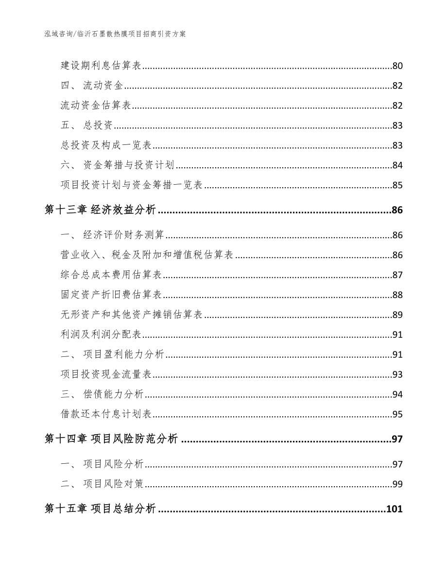 临沂石墨散热膜项目招商引资方案（模板范文）_第5页