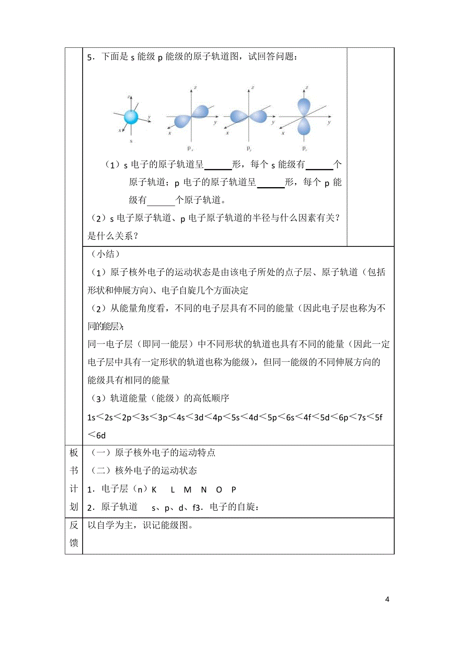 苏教版高中化学选修三2.1《原子核外电子的运动特征》参考教案_第4页