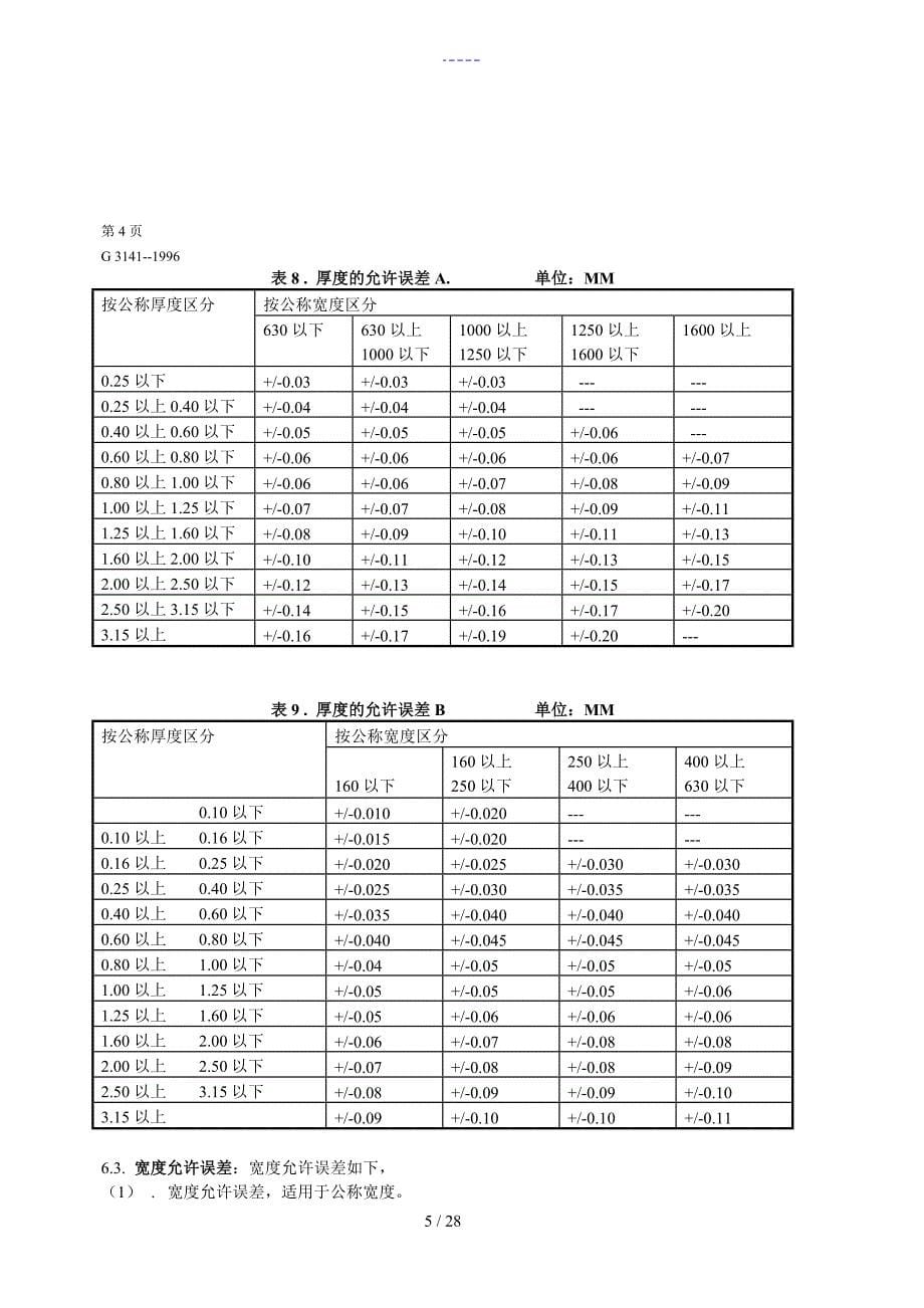 JISG3141冷轧钢板与钢卷_第5页