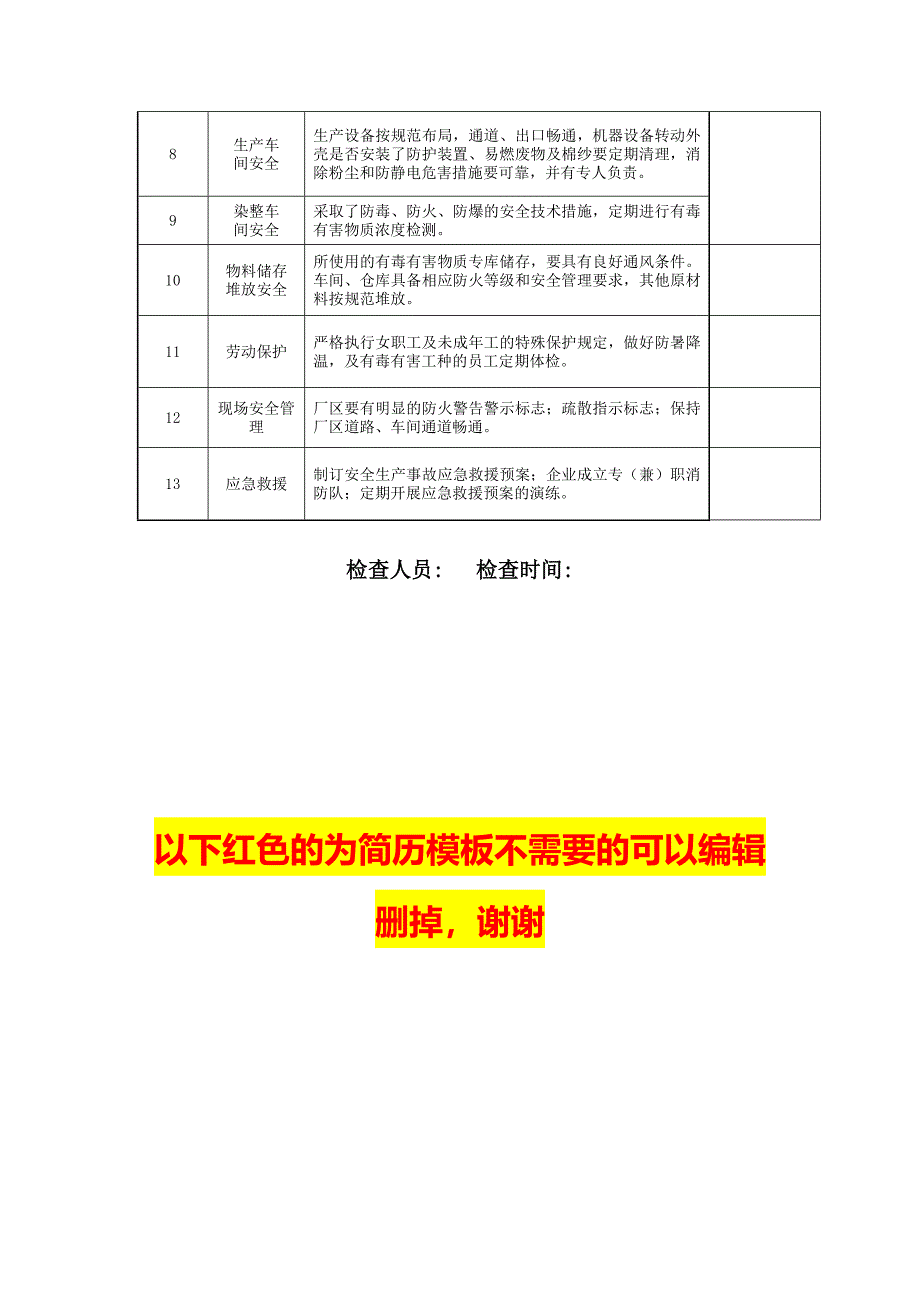 纺织服装加工企业安全生产检查表_第2页