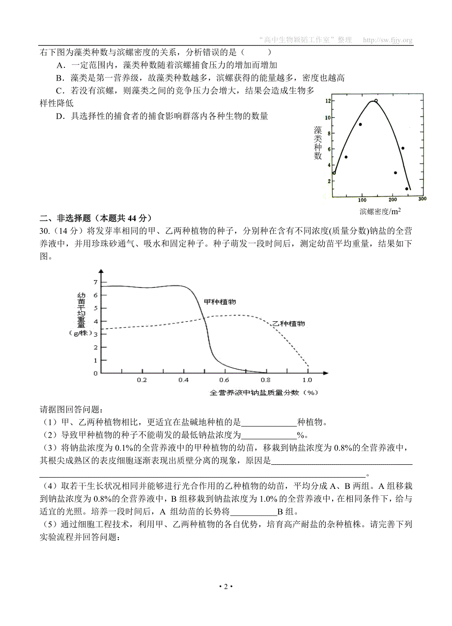 浙江省2012年高考生物模拟试卷21_第2页