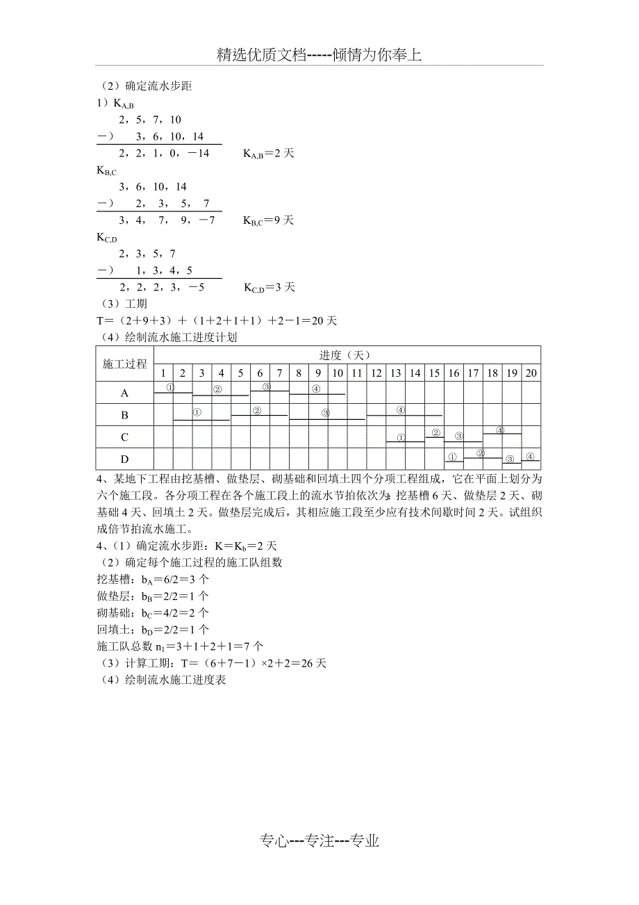 工程项目施工组织练习题-答案_第4页