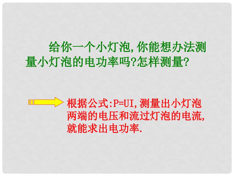 山东省泰安市岱岳区道朗镇第一中学九年级物理全册 18.3 测量小灯泡的电功率课件 （新版）新人教版_第2页