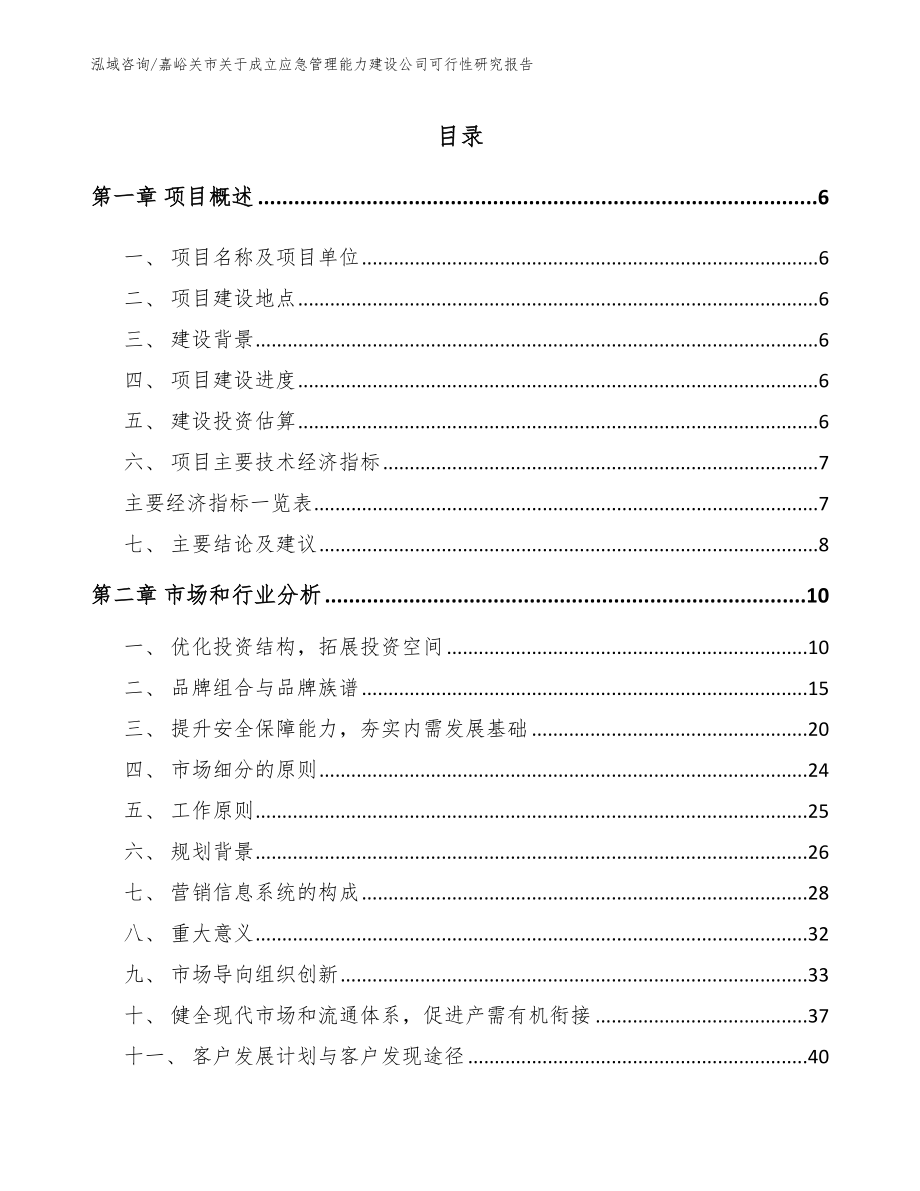 嘉峪关市关于成立应急管理能力建设公司可行性研究报告_模板参考_第2页