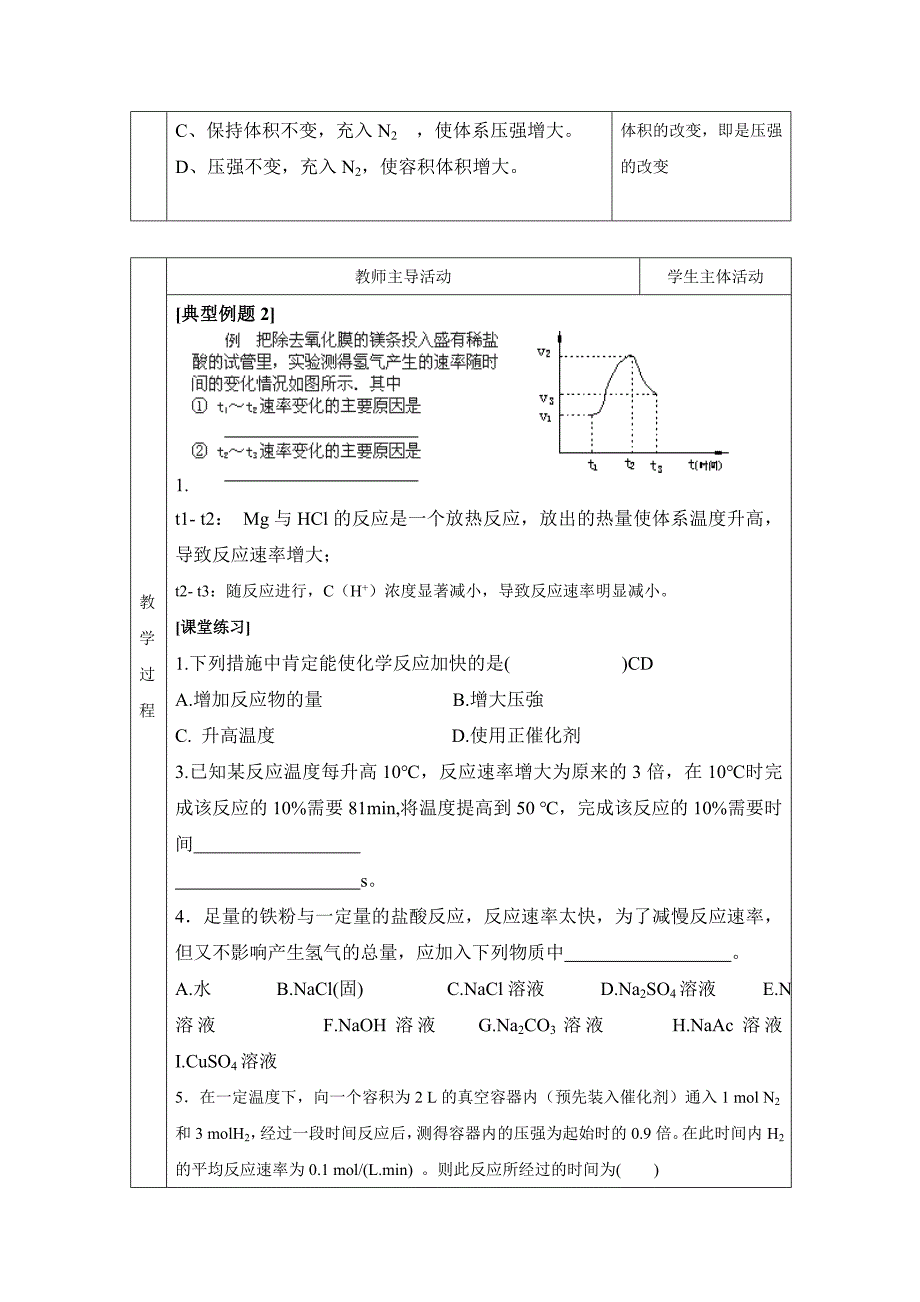 精修版苏教版高中化学选修四2.1影响化学反应速率的因素参考教案_第3页