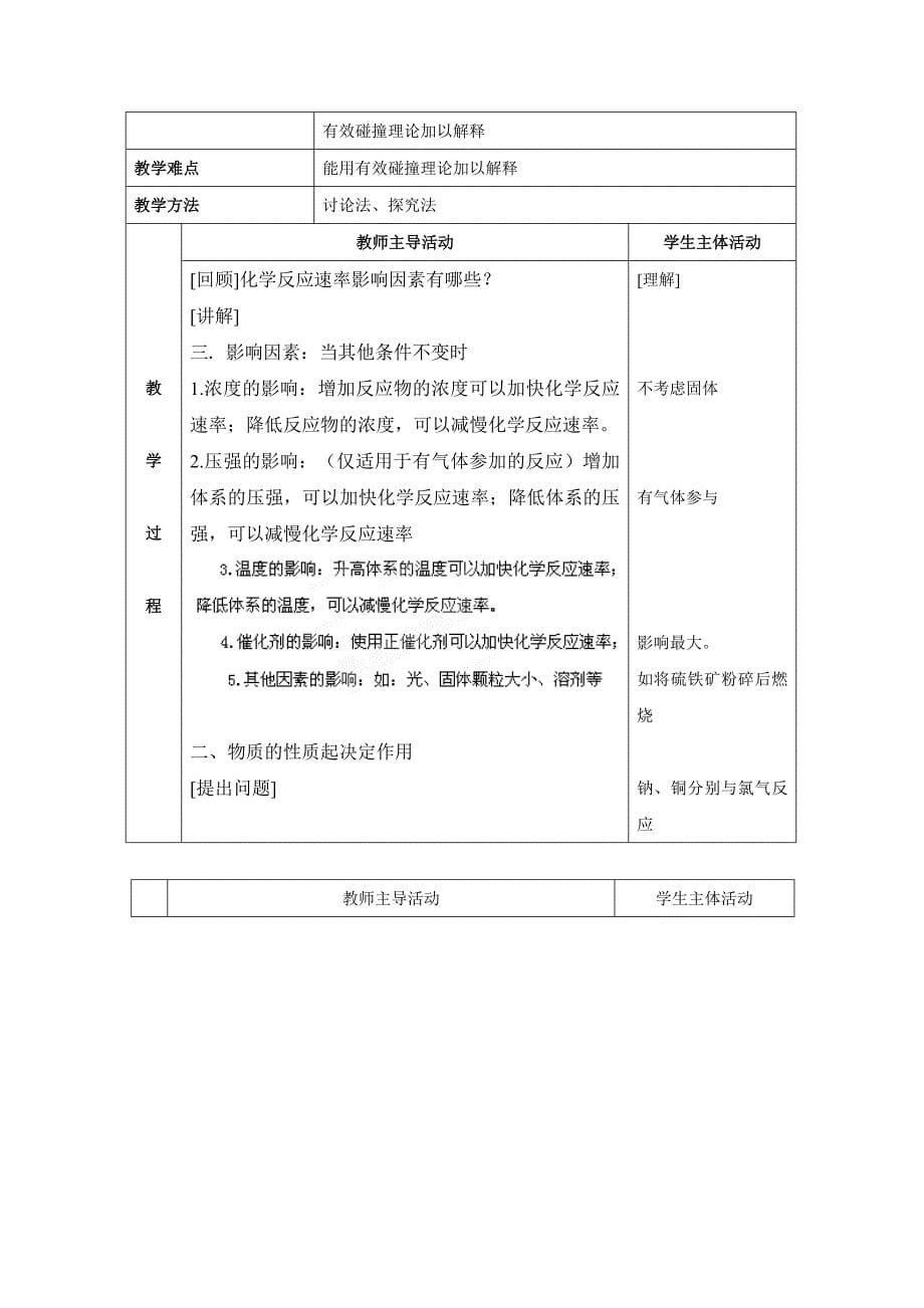 精修版苏教版高中化学选修四2.1影响化学反应速率的因素参考教案_第5页