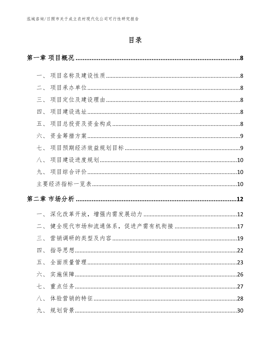 日照市关于成立农村现代化公司可行性研究报告_第2页