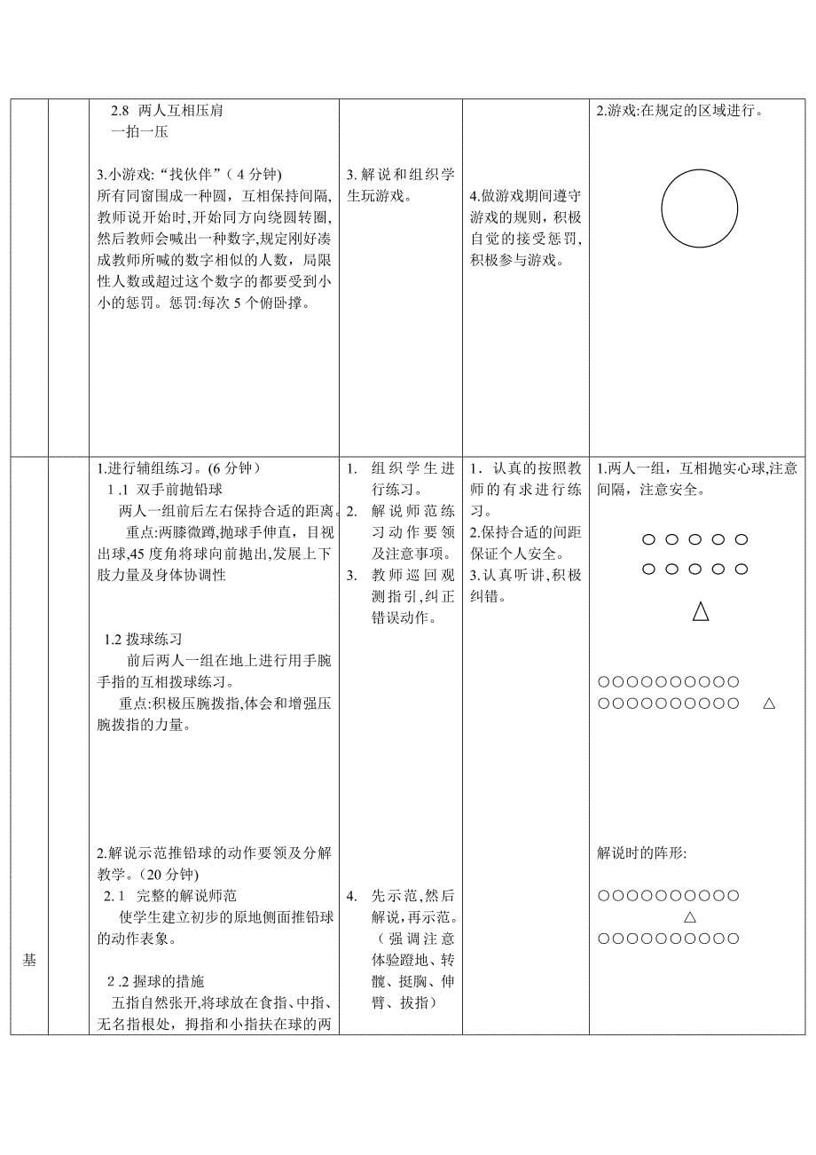 原地侧向推铅球教案、教学设计_第5页