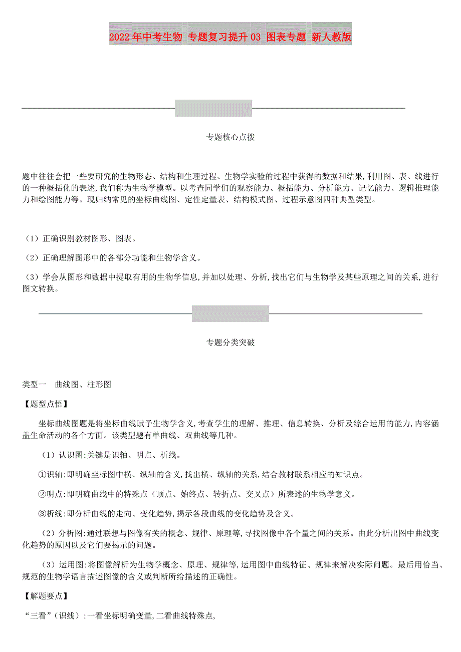 2022年中考生物 专题复习提升03 图表专题 新人教版_第1页
