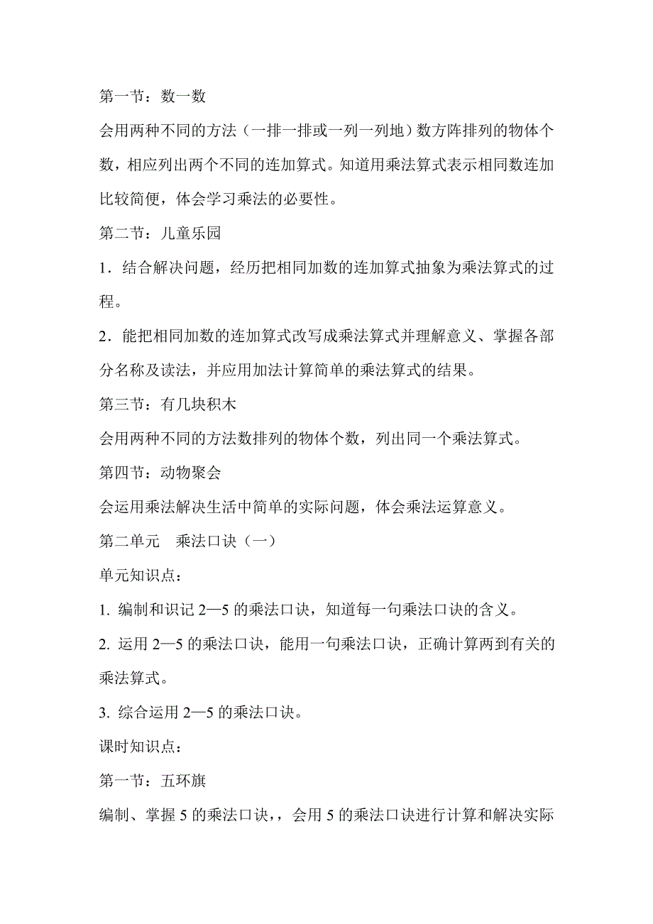 北师大版小学数学二年级上册知识点归纳_第3页