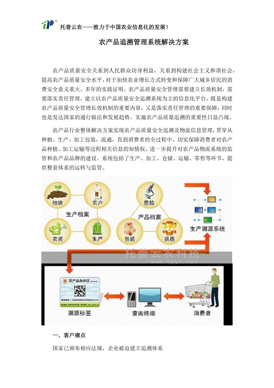 农产品追溯管理系统解决方案.docx_第1页