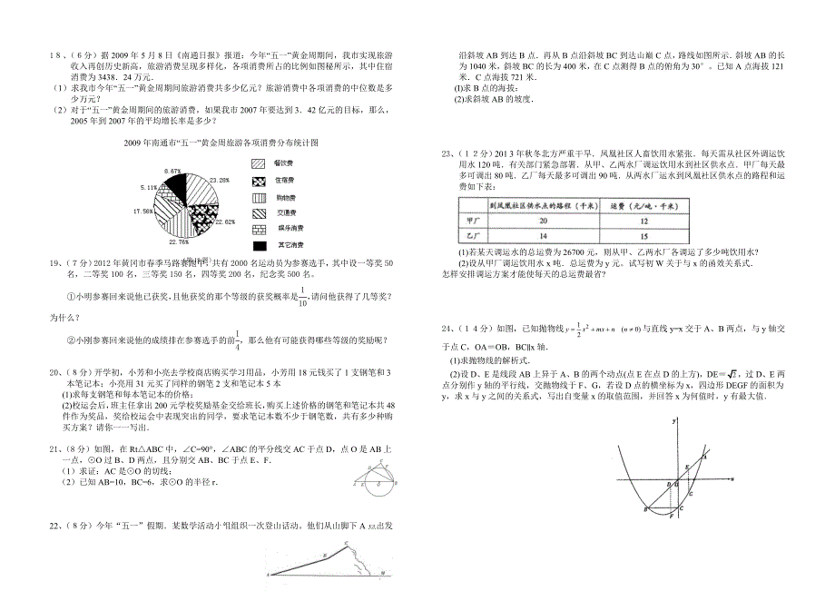 2014中考数学模拟试题_第2页