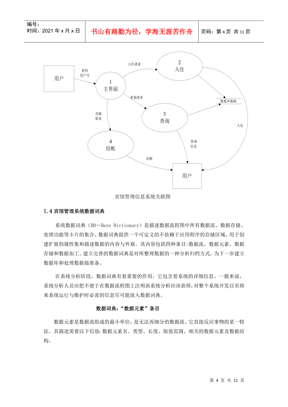 课程设计__宾馆管理系统_第4页