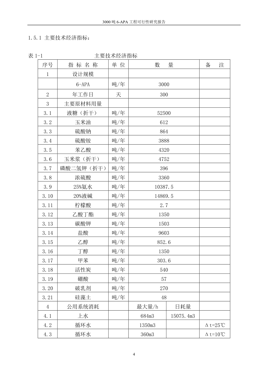 3000吨6-APA工程可行性研究报告_第4页