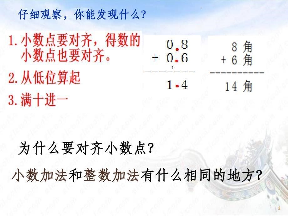 人教版数学三年级下册简单的小数加减法课件_第5页