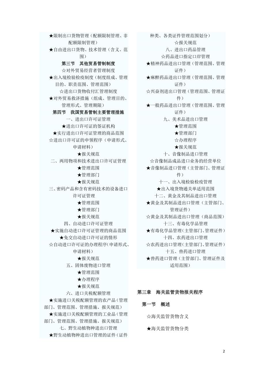 ★《2011年报关员资格全国统一考试大纲》(二).doc_第2页