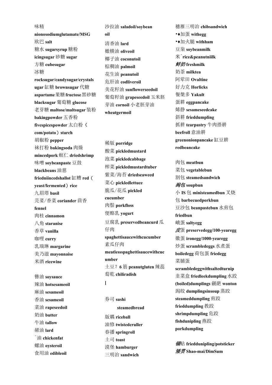 饮食英语大全_第5页