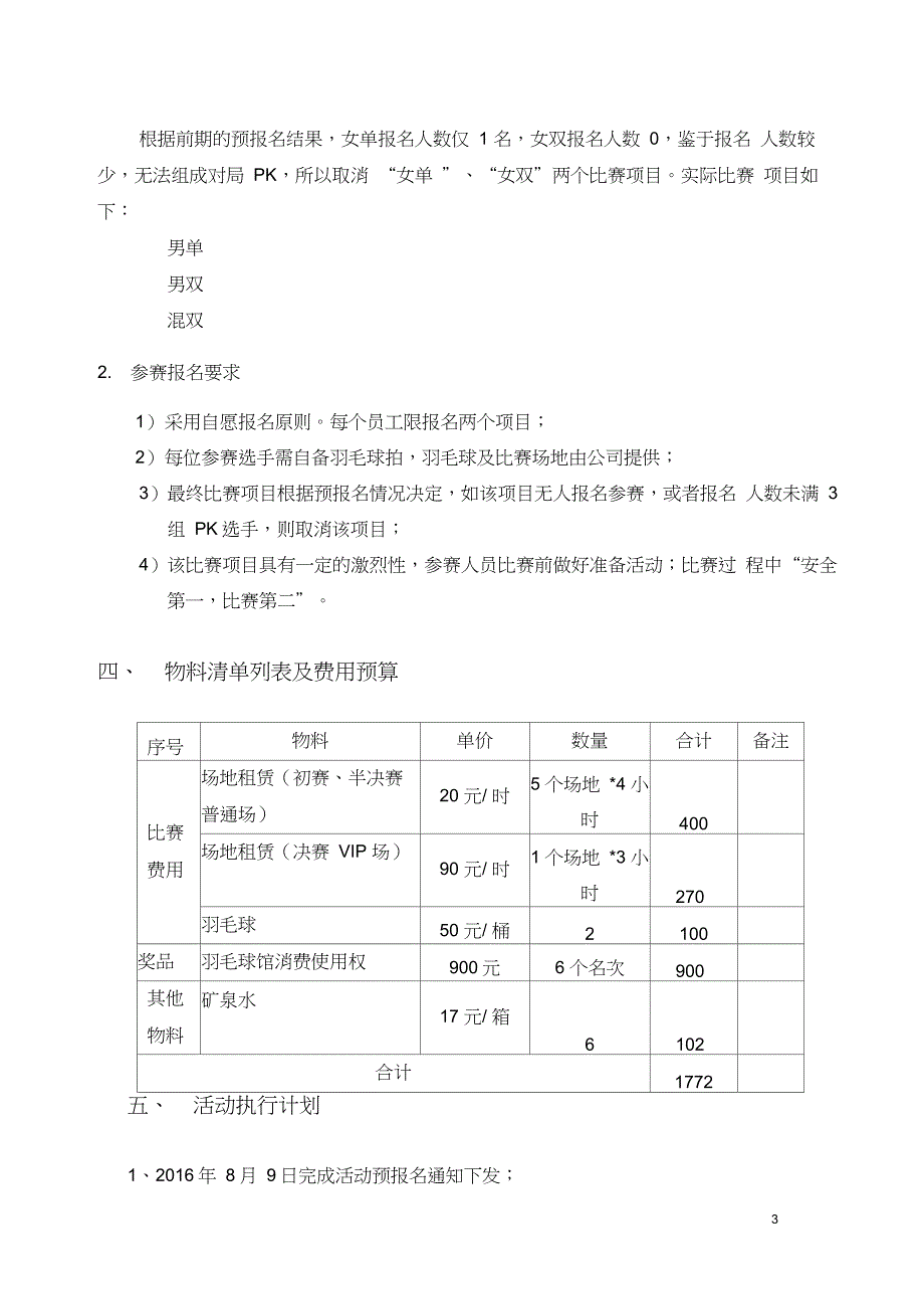 XX公司羽毛球赛策划书(团建活动_第3页