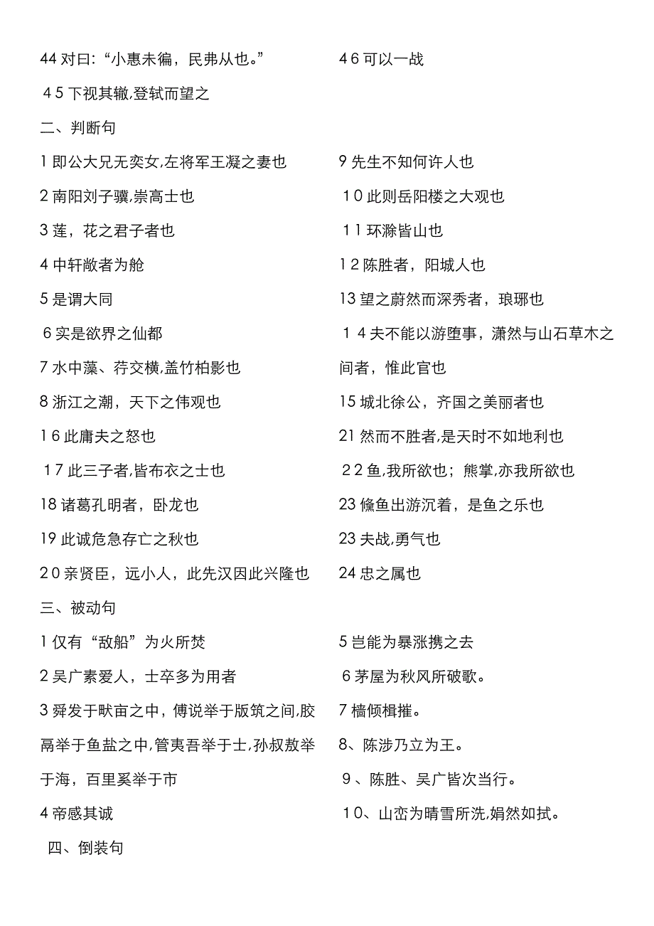 文言文特殊句式练习_第2页