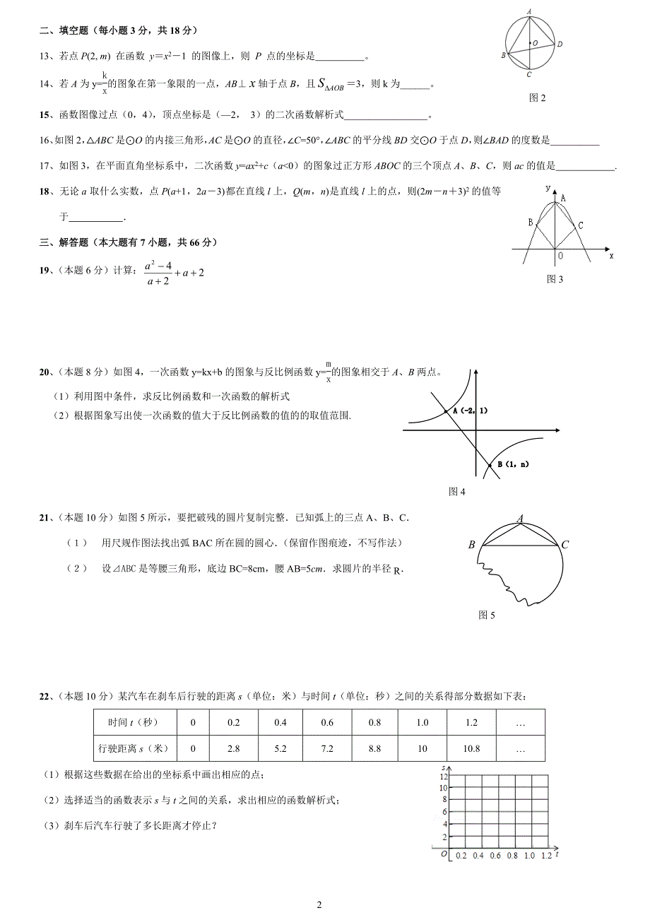 2012年九年级(上)第一次质量分析数学试卷(含答案)_第2页