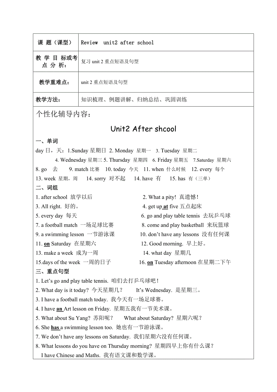 译林小学英语四年级下4Bunit2知识点与练习_第1页