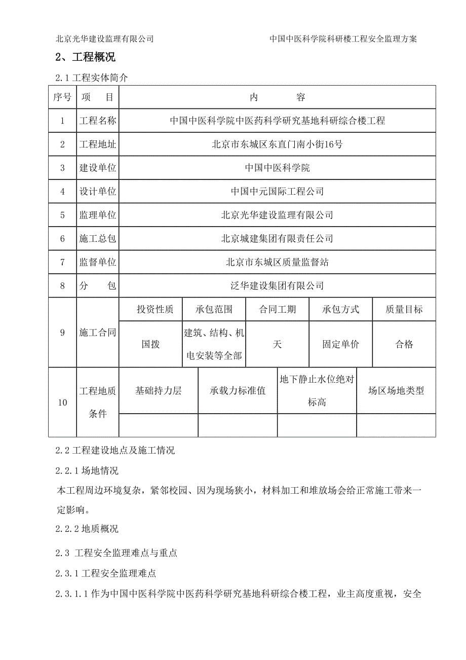 中国中医科学院科研楼工程安全监理方案_第5页