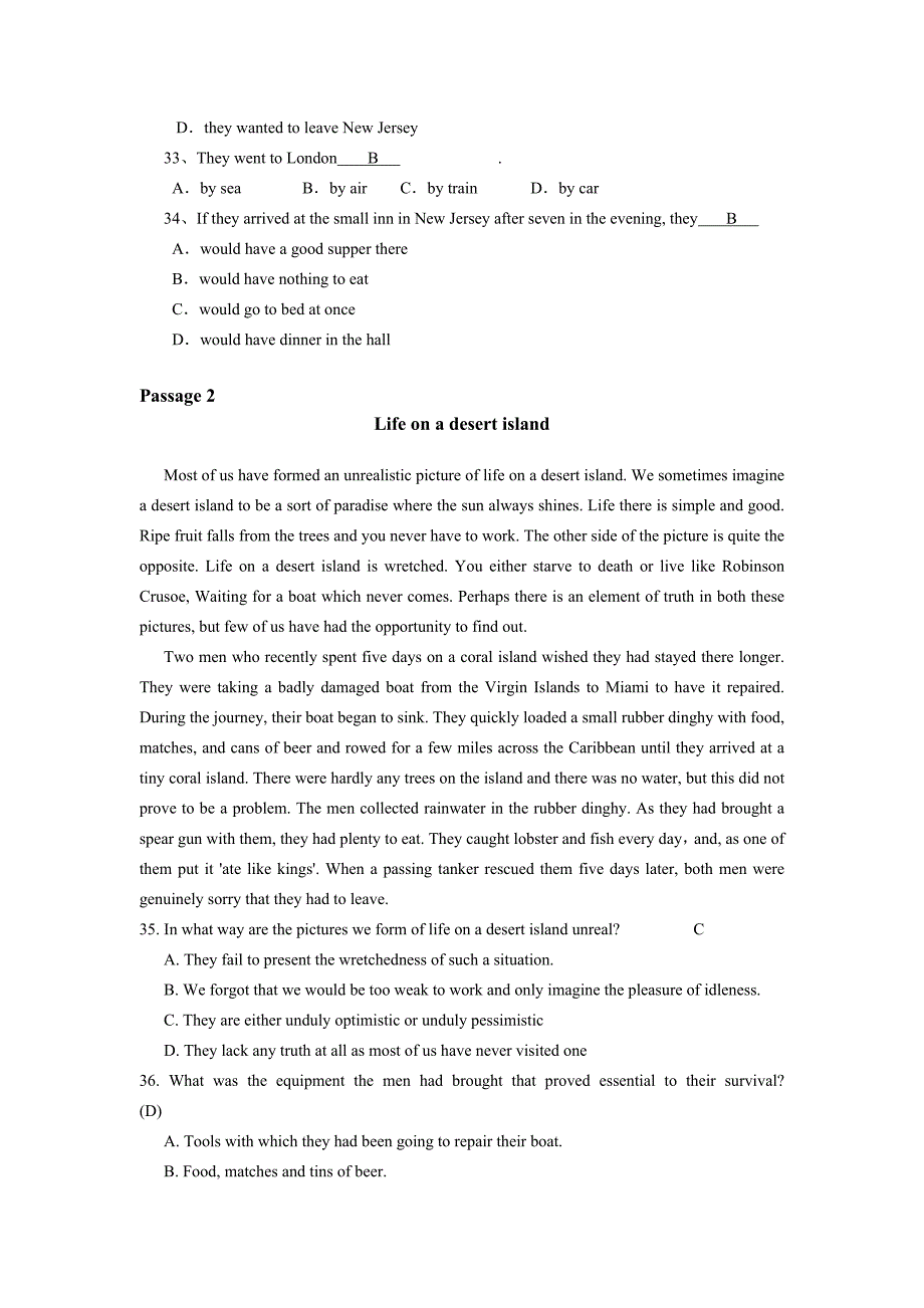 基础英语模拟卷_第4页