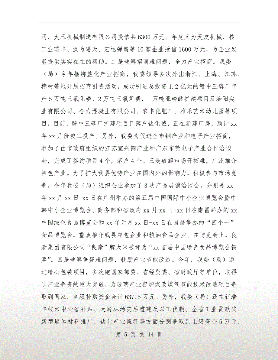 经贸局长在年终总结大会发言_第5页