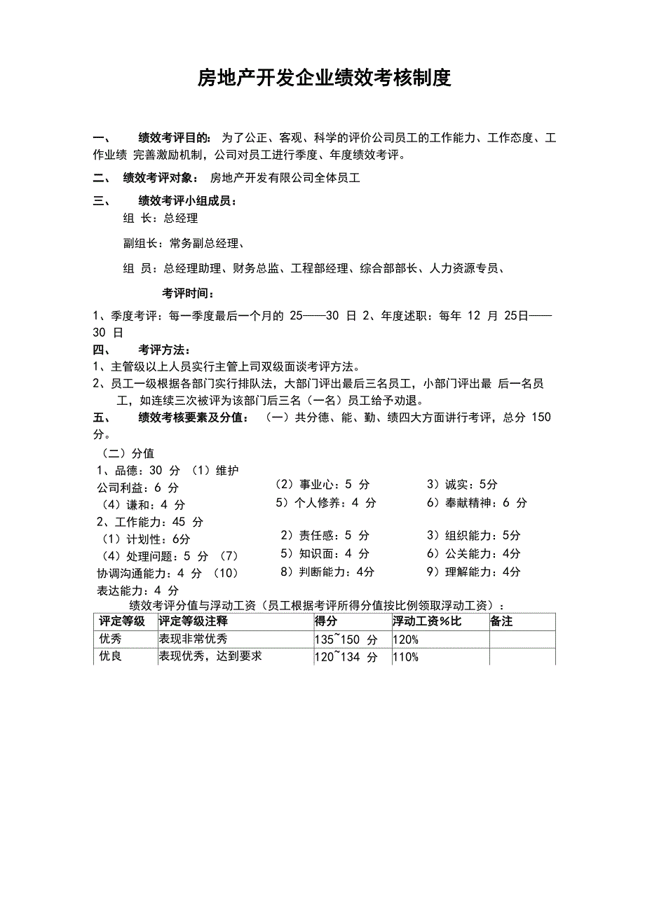 房地产开发企业绩效考核制度_第1页