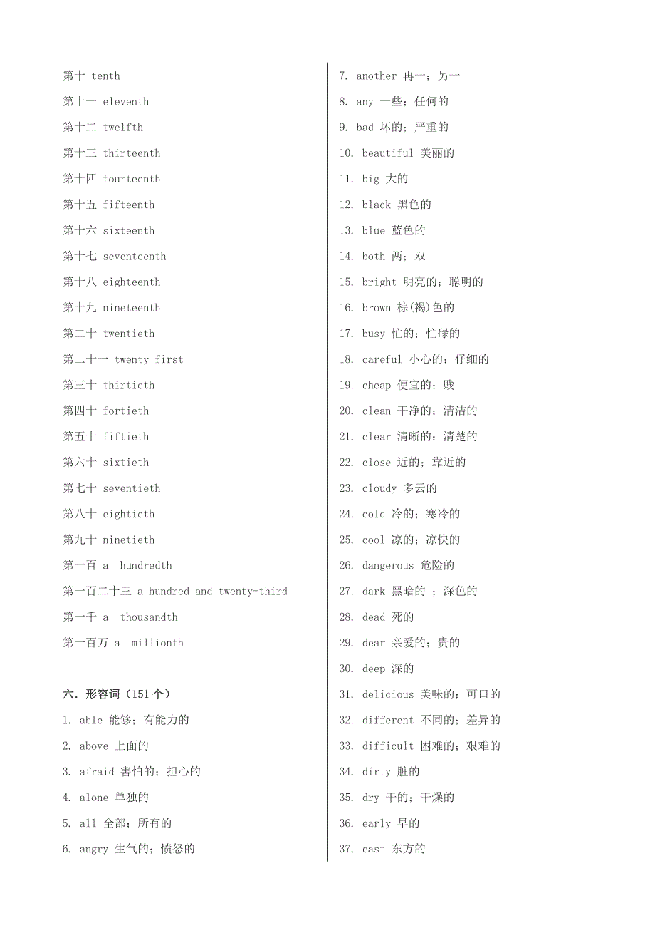 初中英语必背词汇(词性分类)_第4页