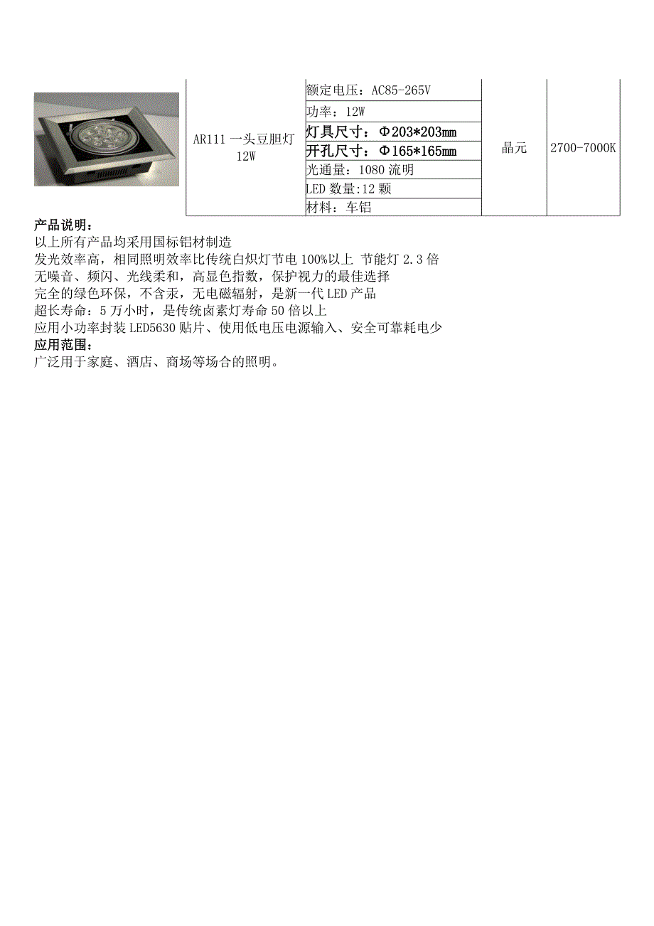 LED斗胆灯尺寸、图片、产品规格书.doc_第3页