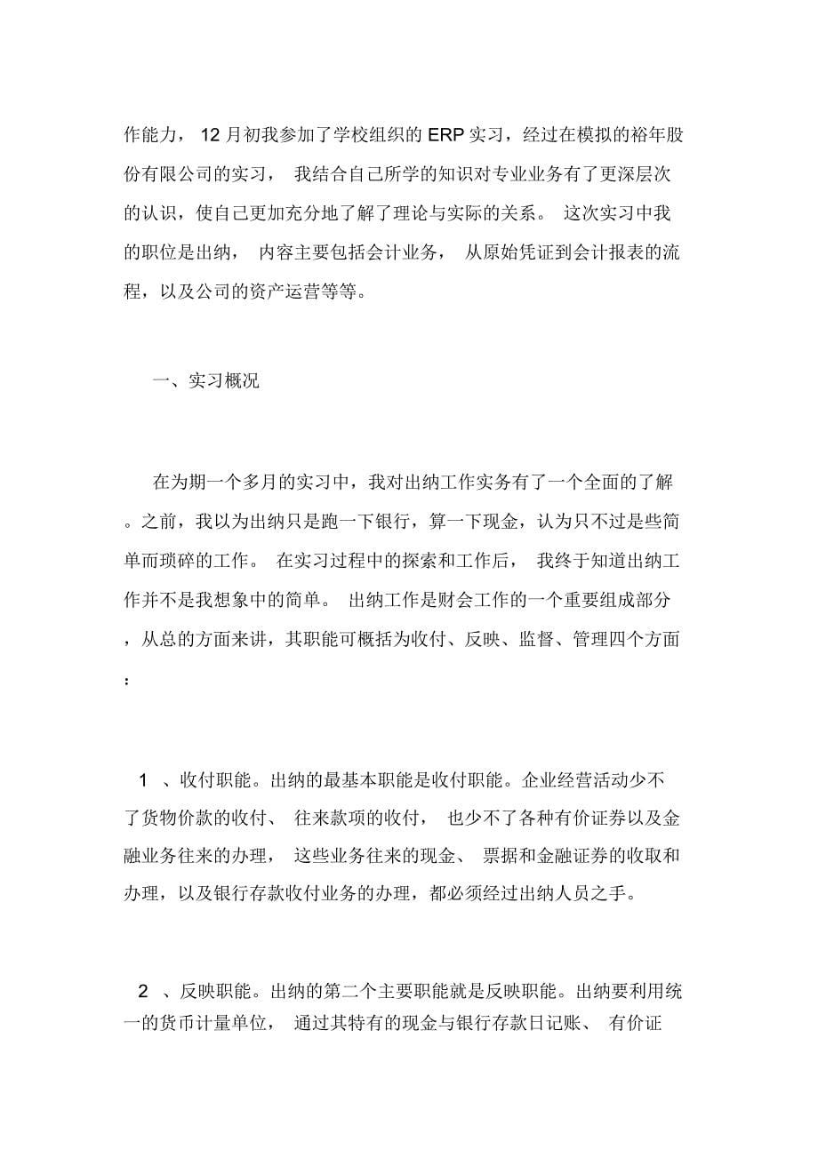 出纳会计实习报告_第5页