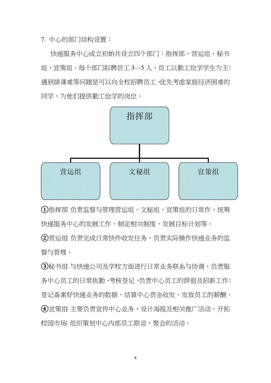 关于建立南国快递超市的创业计划书_第5页