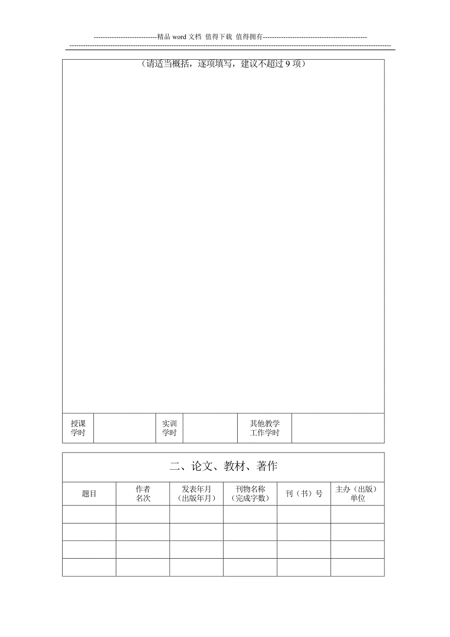 顺德职业技术学院专任教师绩效考核表.doc_第4页