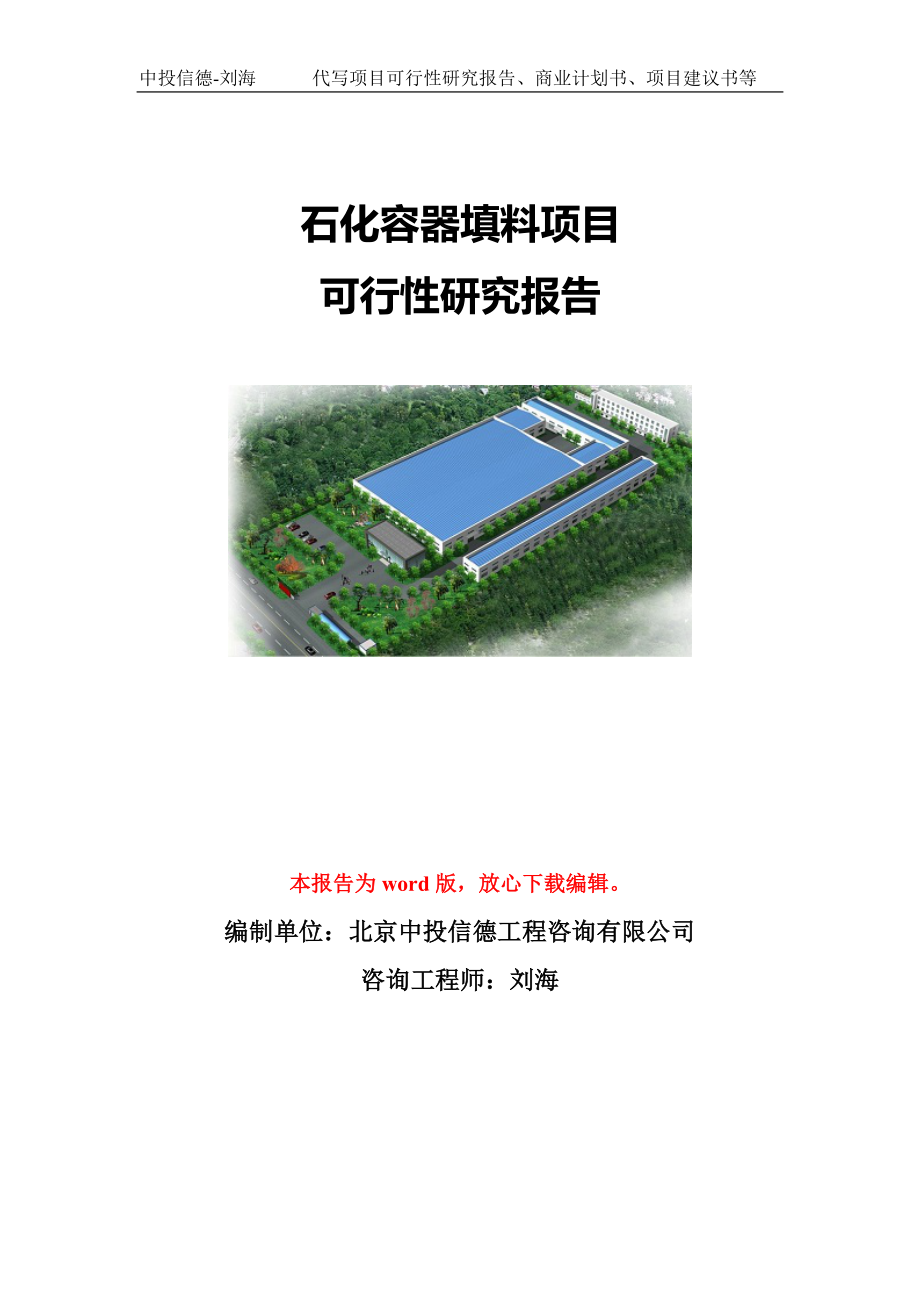 石化容器填料项目可行性研究报告模板