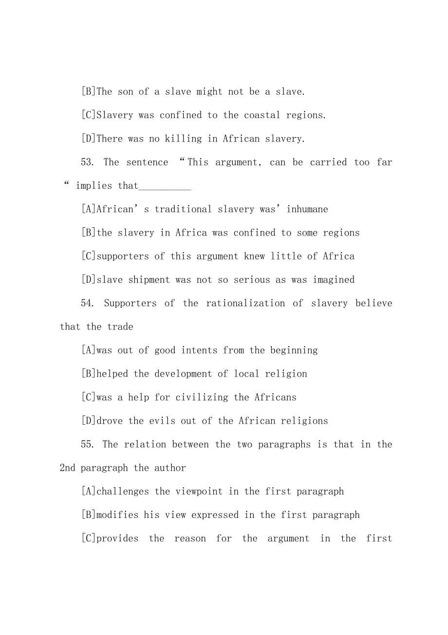 2022年全国公共英语等级考试四级预测试题：阅读理解.docx_第5页