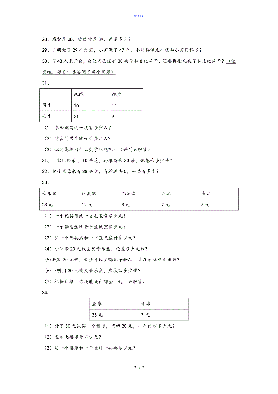 一年级下学期指导应用题一_第2页