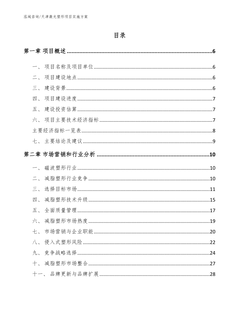 天津激光塑形项目实施方案【范文模板】_第1页