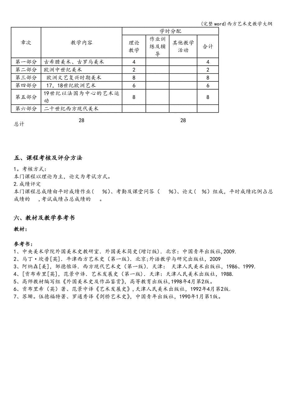 (完整word)西方艺术史教学大纲.doc_第5页