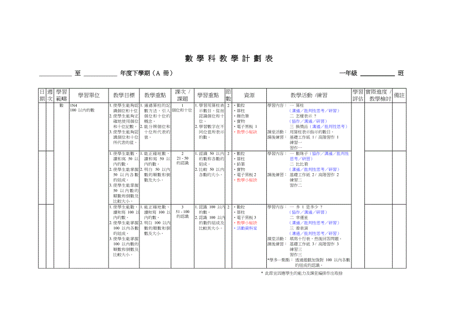 数学科教学计划表至_第1页