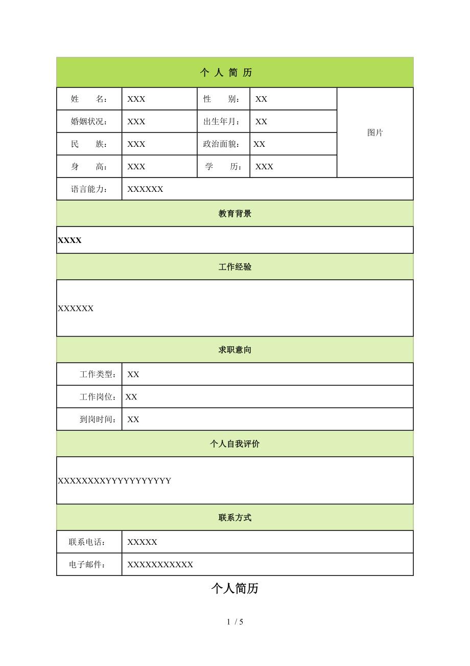 最具特色的个人简历模板_第1页